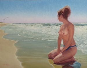 Dutch Delight III/North Sea Blues, oil on linen 70 x 90 cm - Currently available at Artsy.net, 33 Contemporary Gallery Chicago (semi finalist in ARC International Salon 2021 and in Figurativas 2021)