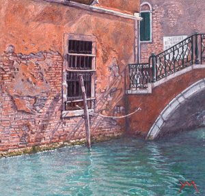 Reflections II/Autumn in Venice, oil on panel 22 x 23 cm (2015) - Sold