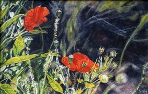 En el barranco de Guayadeque, G.C. (1998), watercolour 16 x 24,5 cm - Sold