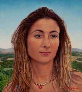 Giovanna, nr. 1 of the triptych 'An Italian Family' (2003, by commission) oil on linen, 36 x 40 cm - Sold