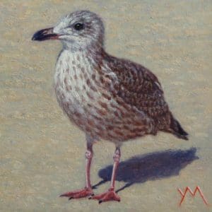 Jonathan's Youngest/North Sea beach, oil on panel 15 x 15 cm - Euro 595