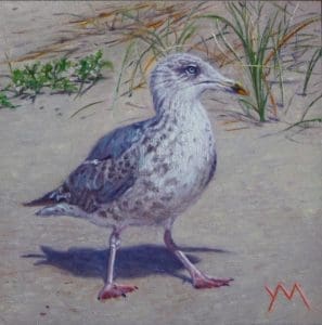 The Adolescent/North Sea beach, oil on panel 15 x 15 cm € 595