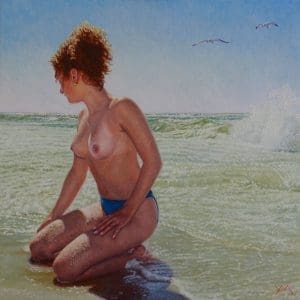 Dutch Delight II/North Sea Blues, oil on linen 50x50cm (2018) - Sold