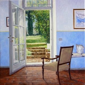 Room with a View/Summer in Pacina, oil on linen 40 x 40 cm - Euro 2450 (Available at Gallery Autrevue, The Netherlands)