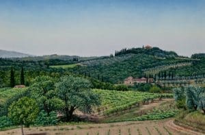 Montegiacchi/Spring in Tuscany, oil on linen 40 x 60 cm (2003) - Sold