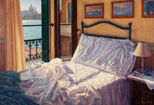 Yvonne Melchers Room with a View/Autumn in Venice, oil on linen, 80 x 115 cm- Price on request