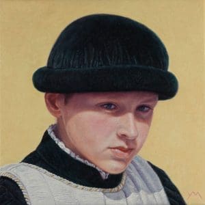 Siena Palio VII (Paggio Comune/Page Municipality) (2014), oil on linen, 30 x 30 cm