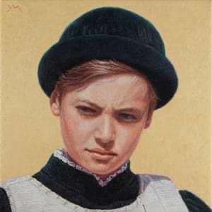 Siena Palio VIII (Paggio Comune/Page Municipality) (2014), oil on linen, 30 x 30 cm - Sold - A digitized version of this painting is going to be launched to the moon, see my news page!