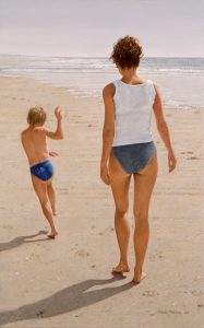 Summer Stroll/North Sea Blues (2001), oil on linen 60 x 95 cm - Sold