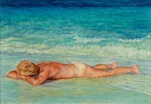 Washed Ashore III/Mexican Blues&Greens, watercolour 30x21cm (2004) - Sold