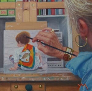 Selfie, oil on panel 20x20 cm (2022) - collection The Master's Hand, nr. RFM-048, Museum Møhlmann, The Netherlands