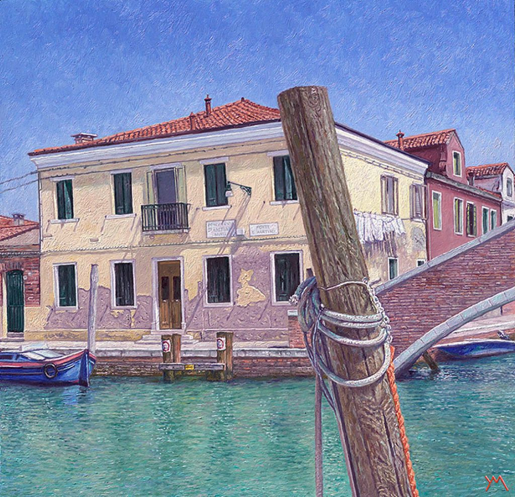The Yellow House/Spring in Venice, oil on panel 33 x 34 cm - available