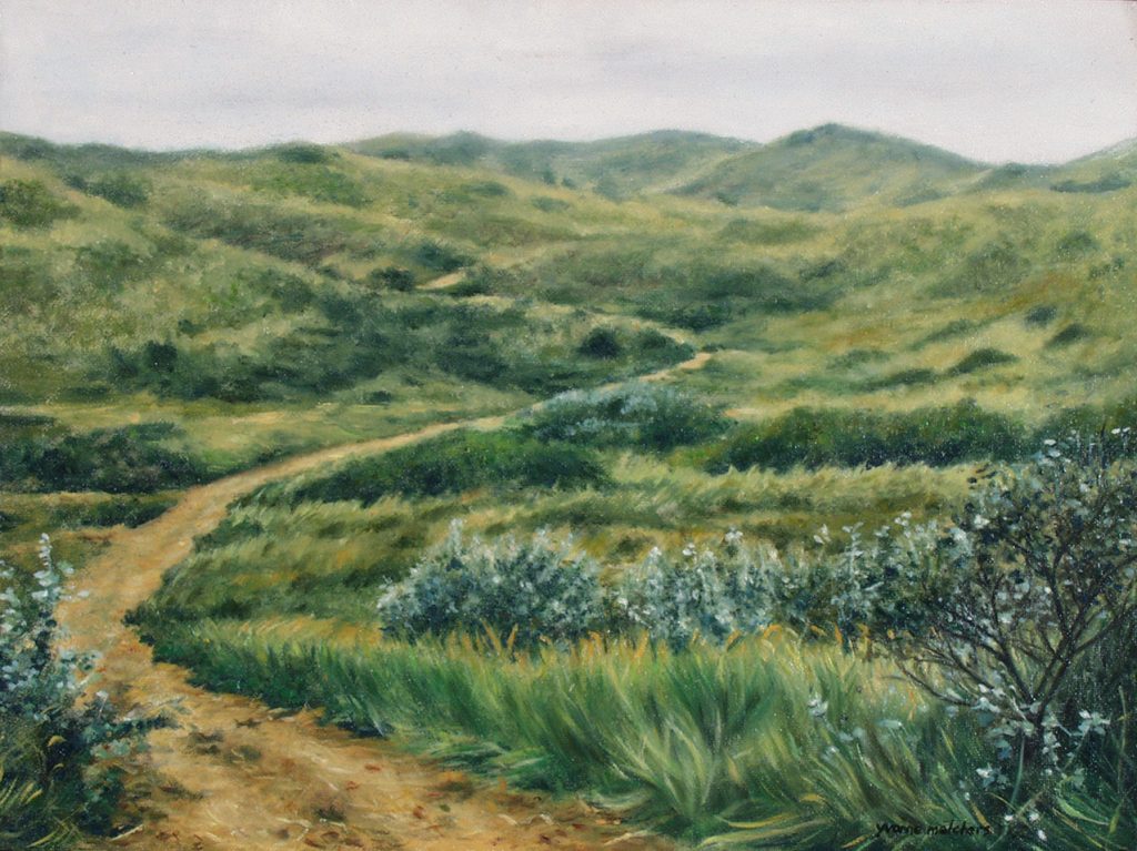 Yvonne Melchers, In the dunes near Egmond, oil on canvas 30x40cm