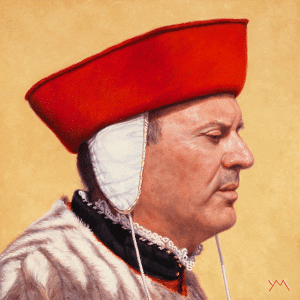Siena Palio IX (Rettore Università/Rector University) (2017), oil on linen 40 x 40 cm