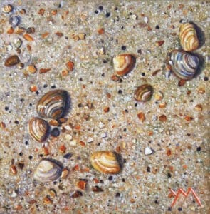 Washed Ashore/North Sea Beach (2013), oil on panel, 15 x 15 cm - Sold