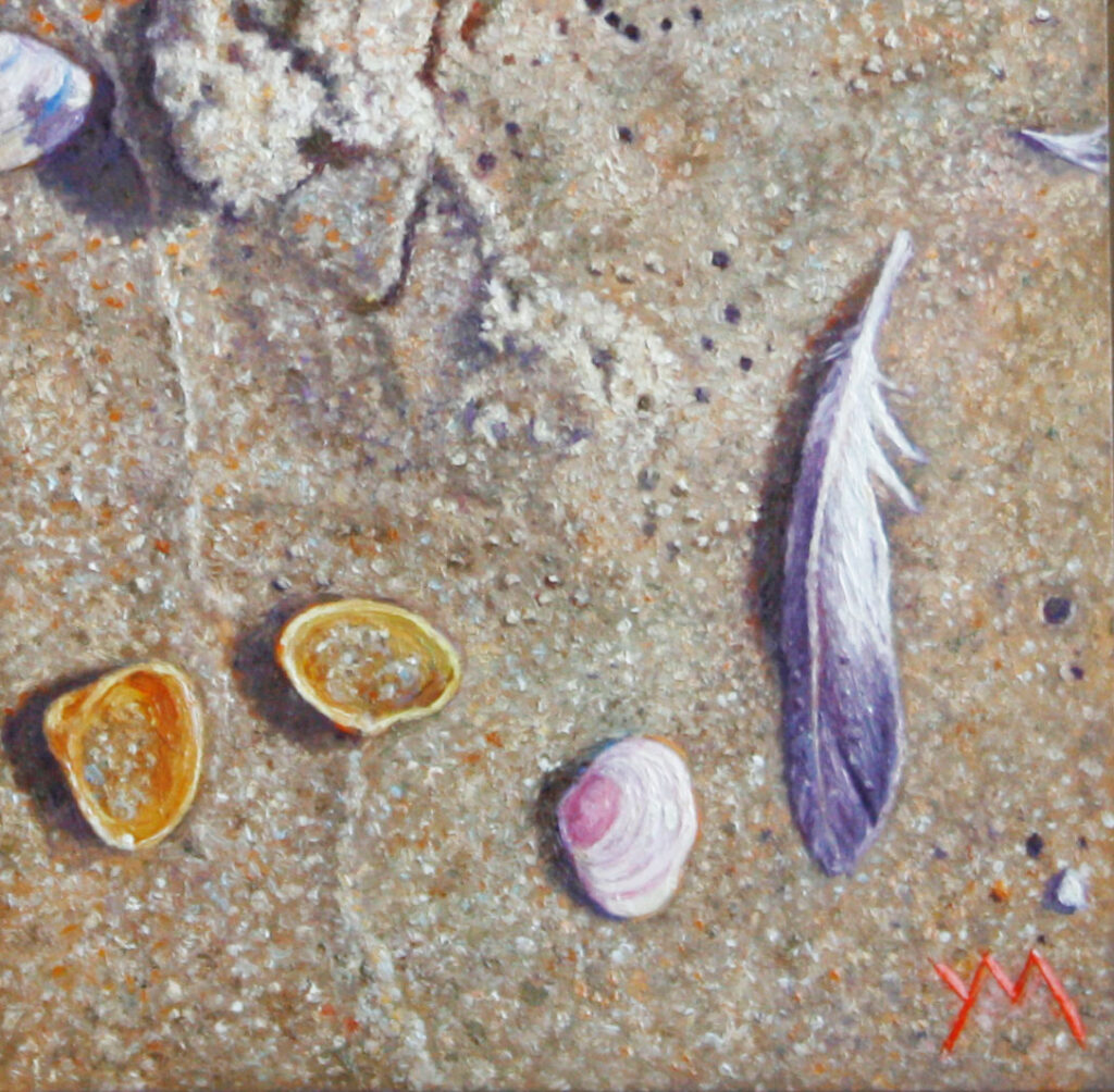 Washed Ashore/North Sea Beach III (2013), oil on panel, 15 x 15 cm (available at Gallery Het Moment - Zierikzee/The Netherlands)
